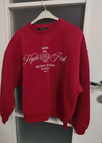 Kırmızı Baskılı Kadın Sweatshirt