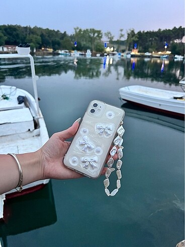Diğer Gold Boncuklu İnci Model Telefon Charm Telefon Askısı