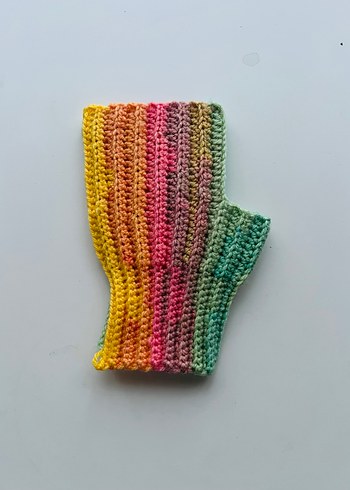 Renkli Örgü Bohem Kadın Eldiveni - Görsel 3