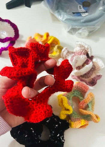 Renkli Örgü Kadın Saç Tokaları - Görsel 4