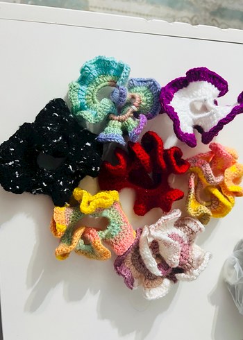 Renkli Örgü Kadın Saç Tokaları - Görsel 5