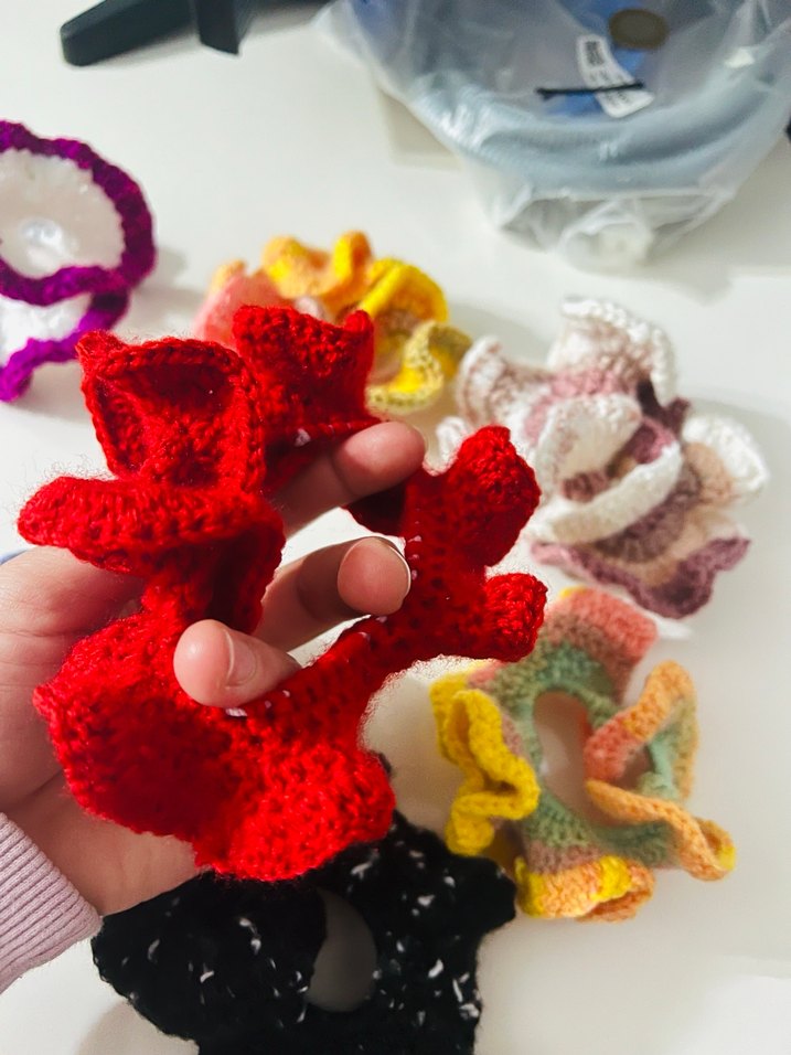 Renkli Örgü Kadın Saç Tokaları - Görsel 4