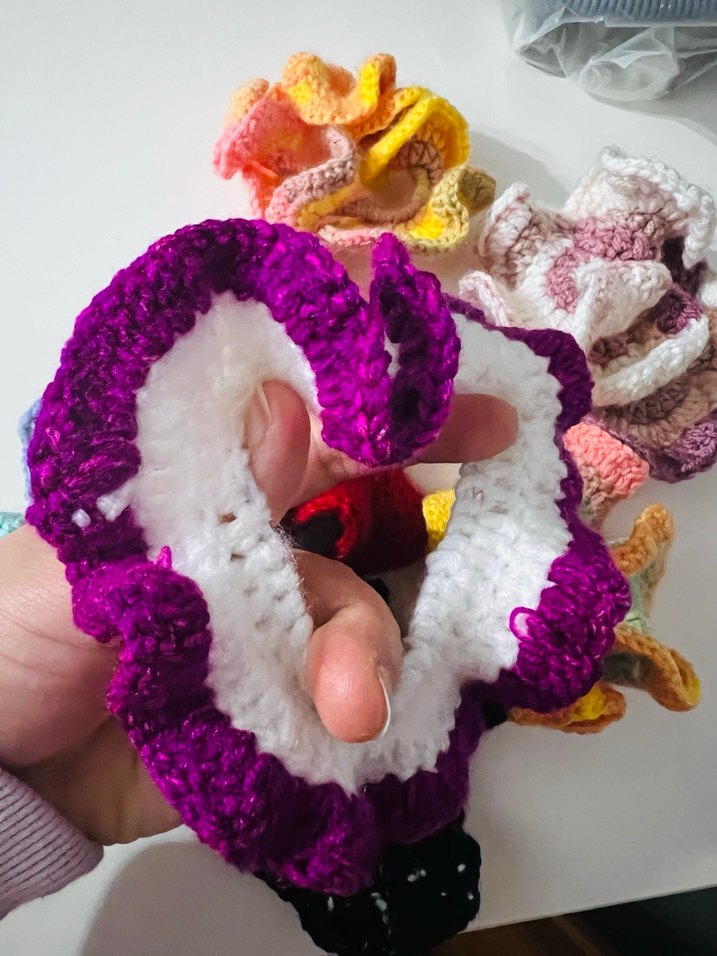 Renkli Örgü Kadın Saç Tokaları - Görsel 3