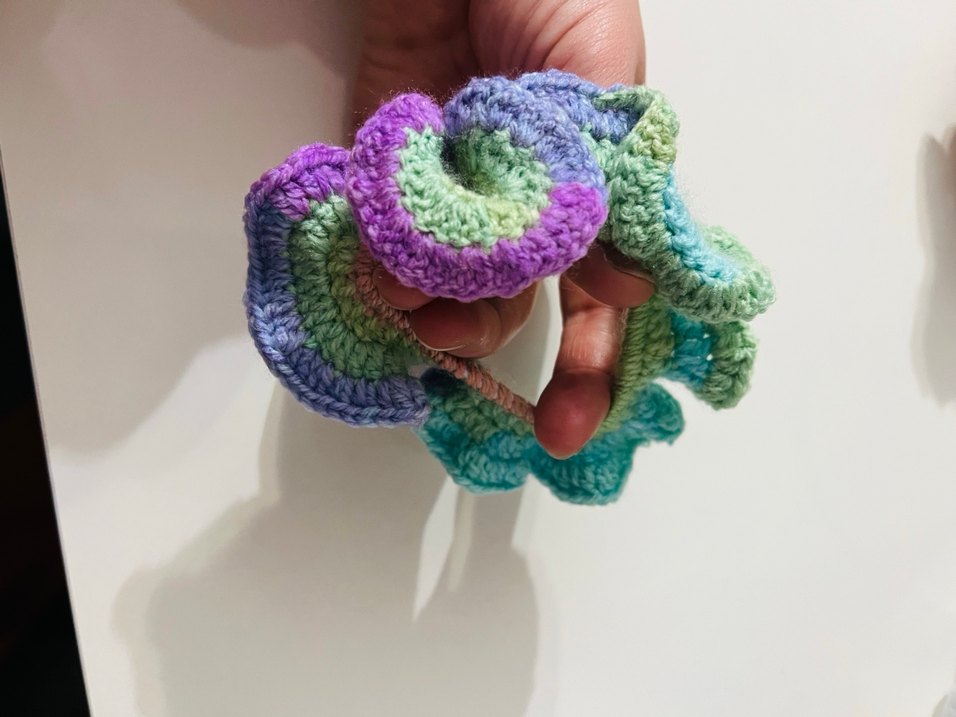 Renkli Fırfırlı Örgü Saç Tokası - Görsel 2