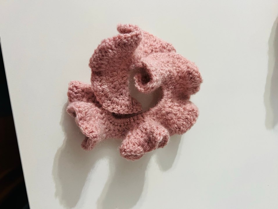 Pembe Örgü Fırfırlı Saç tokası - Görsel 2