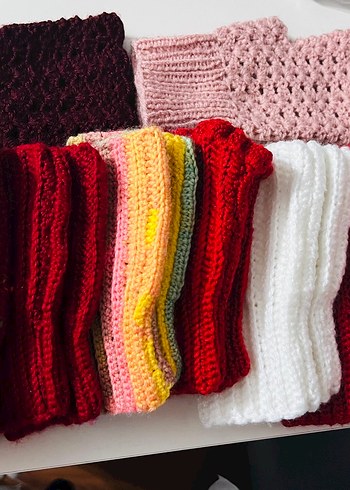 Renkli Bohem Örgü Kadın Eldiveni - Görsel 3