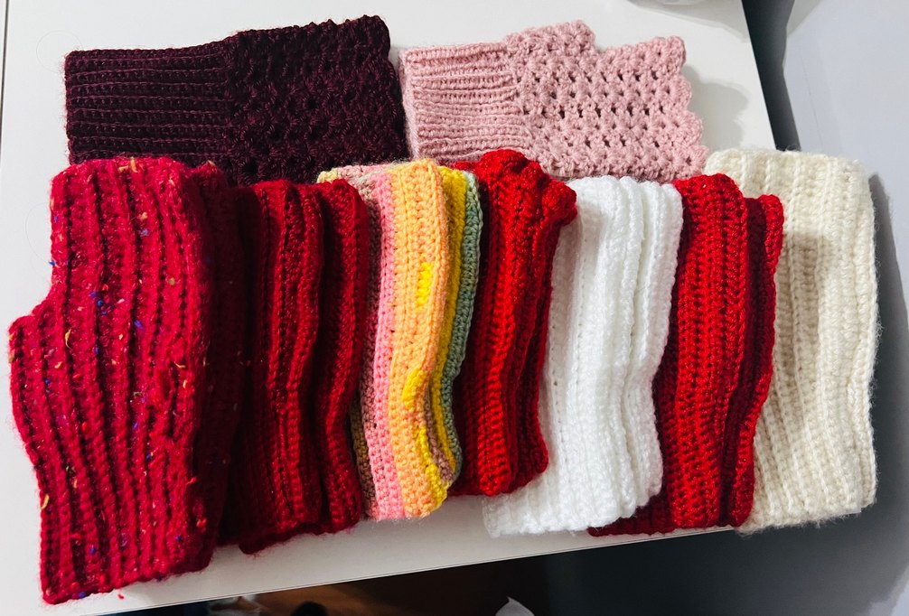 Renkli Bohem Örgü Kadın Eldiveni - Görsel 3