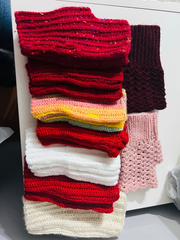 Renkli Bohem Örgü Kadın Eldiveni - Görsel 2