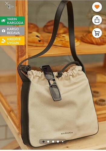 Manuka kanvas kol çantası Büzgülü