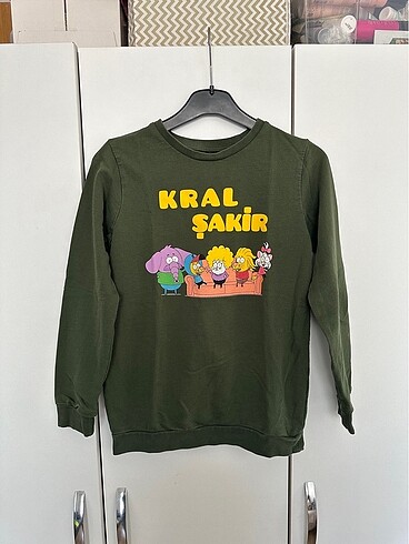 9 Yaş Beden LcWaıkıkı Kral şakir sweatshirt 9-10yaş yeşil