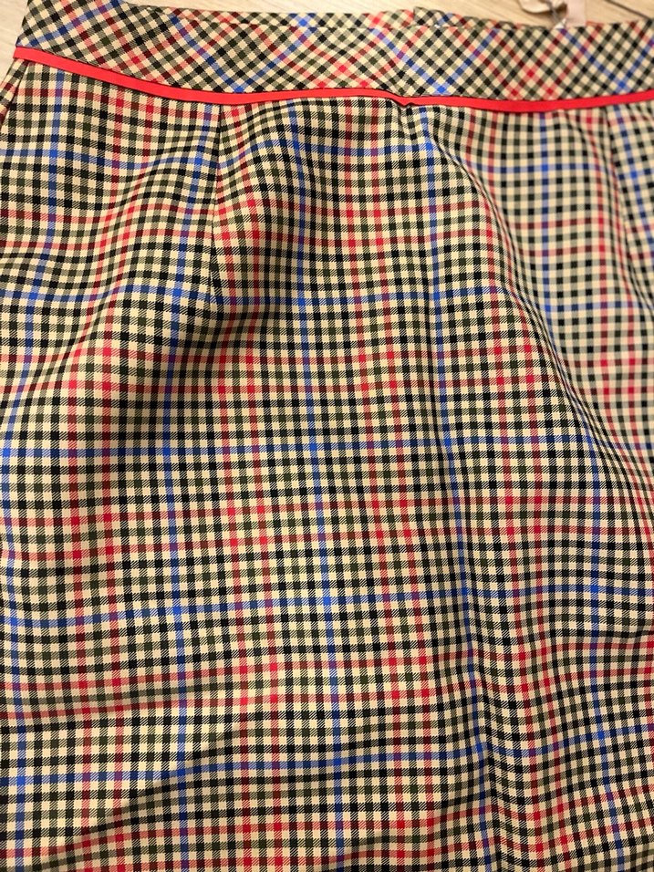 Machka marka 36 beden Pileli Kareli Uzun ofis Etek - Görsel 3