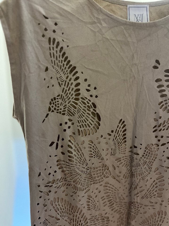 Mango jean bluz Bohem Tarzı Bej  Tişört - Görsel 3