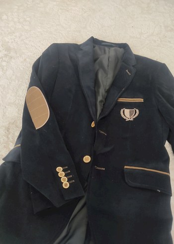 Siyah Erkek Süet Düğmeli Klasik Ceket - Görsel 2