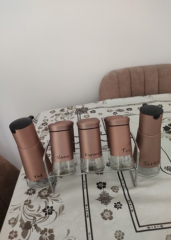 Metal Standlı Cam Baharatlık Seti - Görsel 3