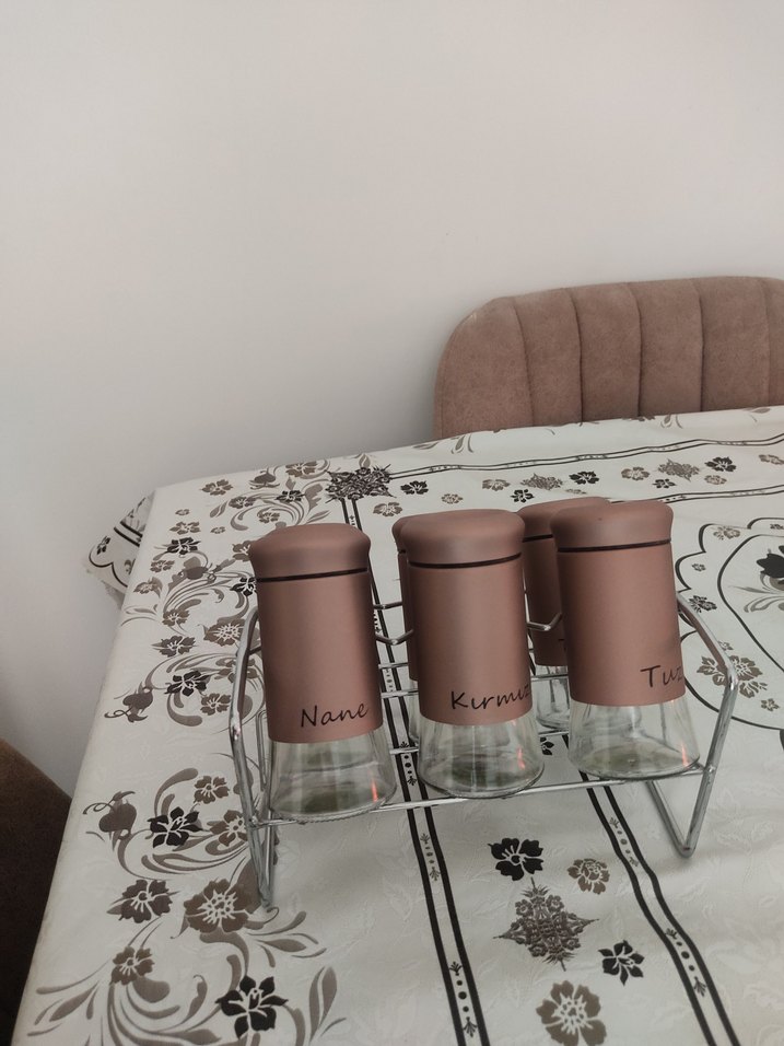 Metal Standlı Cam Baharatlık Seti - Görsel 2