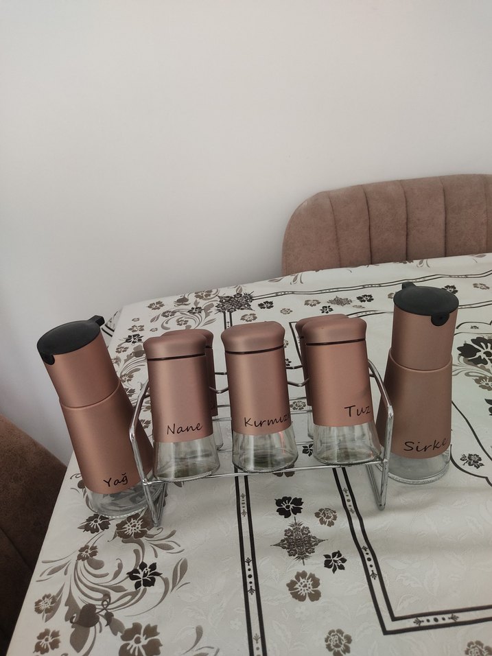 Metal Standlı Cam Baharatlık Seti - Görsel 3