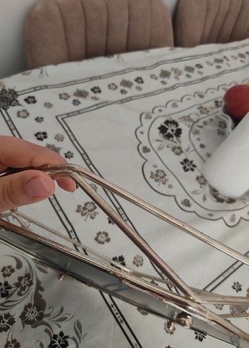 Altın Renkli Geometrik Dekoratif aynalı tepsi - Görsel 2