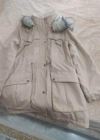 Sokak Stili Bej Kadın Kışlık Ceket - Görsel 2