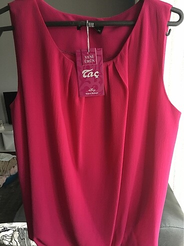 Astarlı Fuşya Rengi Şfon Bluz