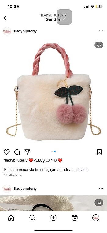 Peluş çanta