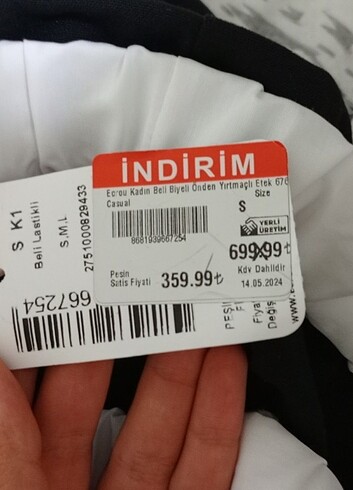 s Beden siyah Renk Etek yırtmaçlı belı ayarlanabilir