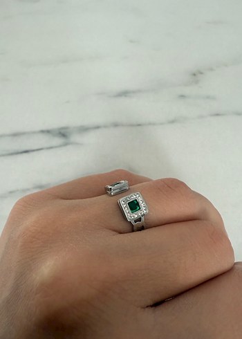 Mor Tie-Dye Desenli Parlak Kadın Yüzük - Görsel 4