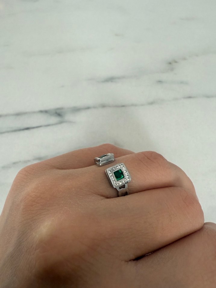 Mor Tie-Dye Desenli Parlak Kadın Yüzük - Görsel 4