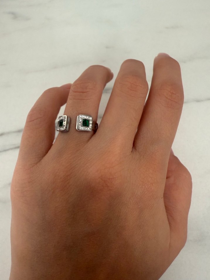 Mor Tie-Dye Desenli Parlak Kadın Yüzük - Görsel 3