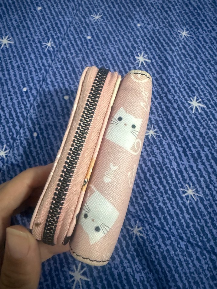 Kedili Pembe Kadın Cüzdanı - Görsel 2