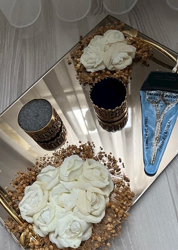 Damat kahve tepsisi ve yüzük tepsisi takımı - Görsel 5