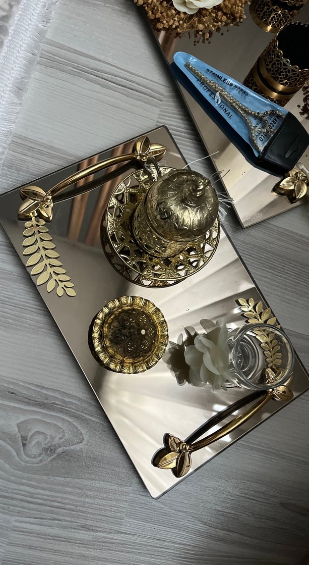 Damat kahve tepsisi ve yüzük tepsisi takımı - Görsel 2