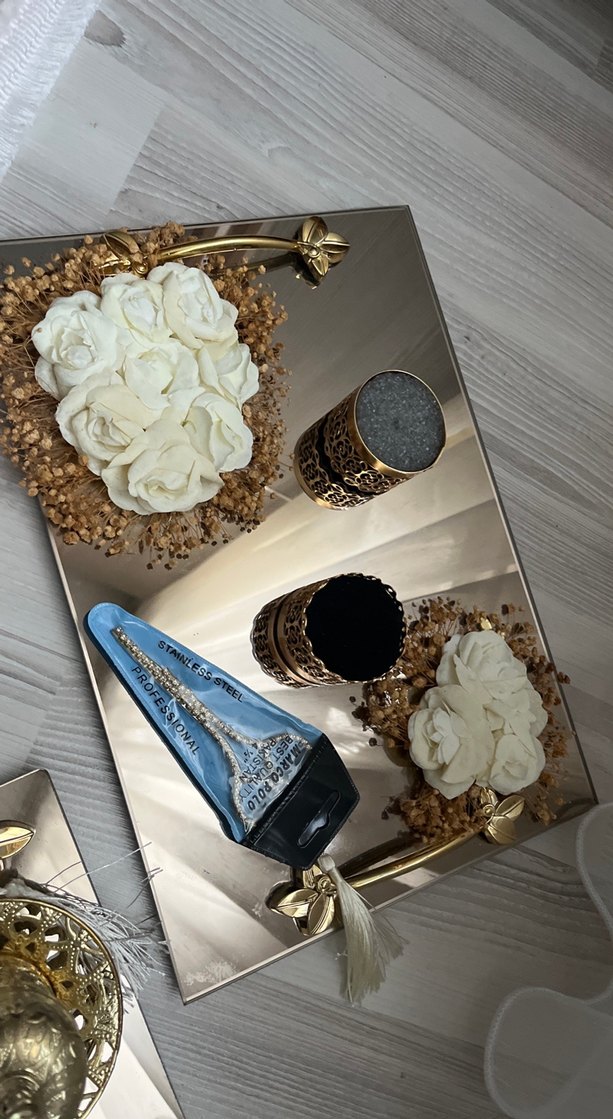 Damat kahve tepsisi ve yüzük tepsisi takımı - Görsel 3