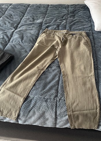 Haki Keten Kumaş Pantolon - Görsel 4