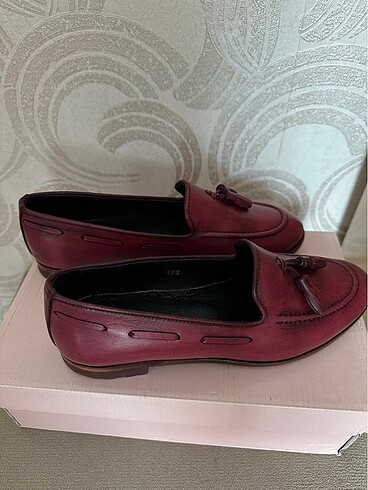 Diğer Bordo Loafer Babet