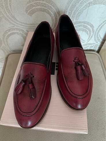 37 Beden Bordo Loafer Babet