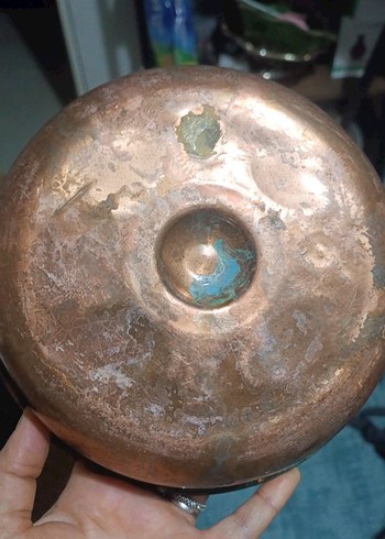 Altın Renkli Parlak Geleneksel Tabak bakır - Görsel 2