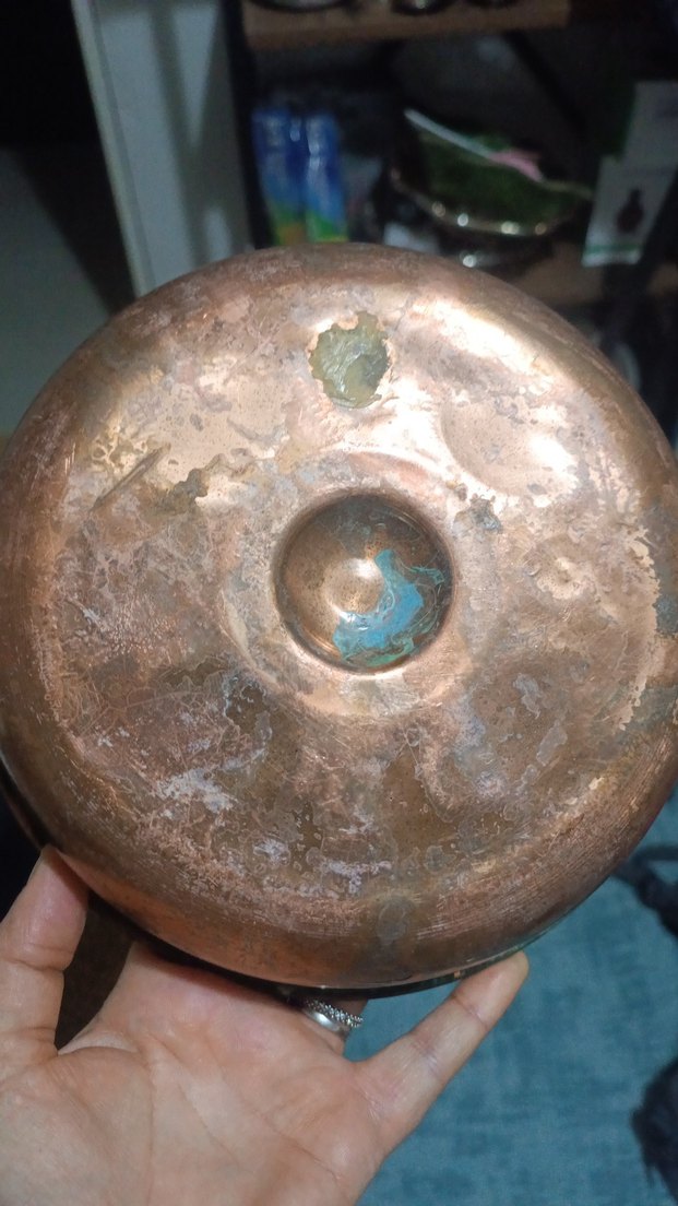 Altın Renkli Parlak Geleneksel Tabak bakır - Görsel 2