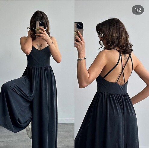 Modal kumaş Oysho model sırt detaylı tulum S M L BEDEN