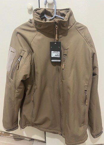 L beden taktik softshel sifir etiketli bej renk duble mont - Görsel 2