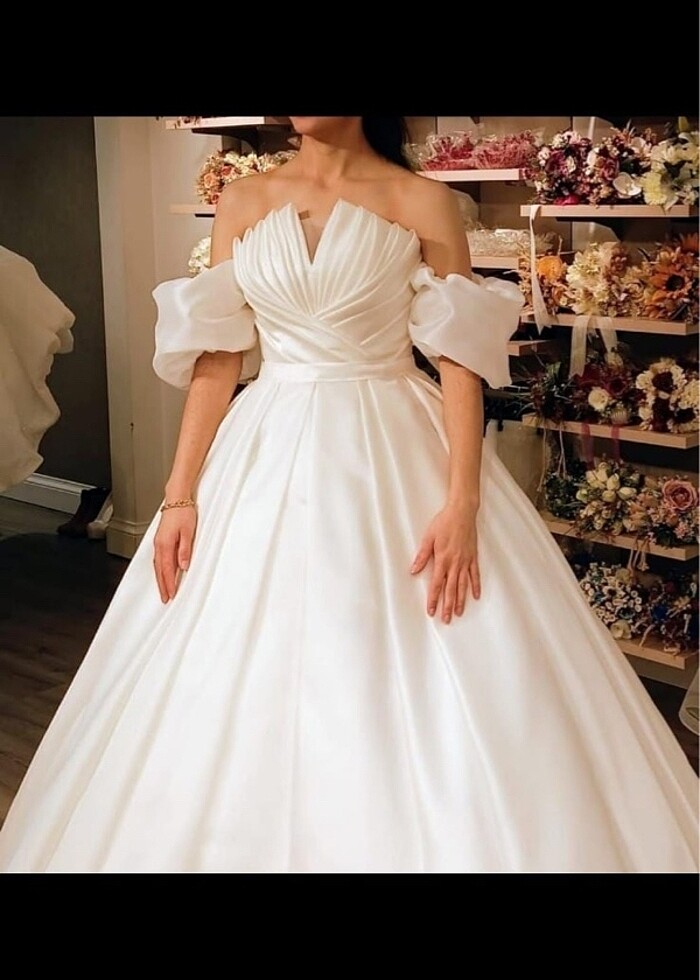 Balon kol gelinlik - Görsel 2