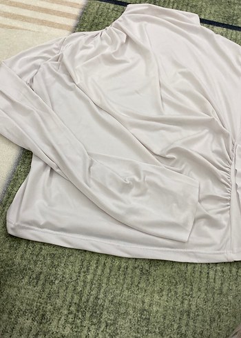 Beyaz Kadın Balıkçı Yaka Uzun Kollu Bluz - Görsel 3