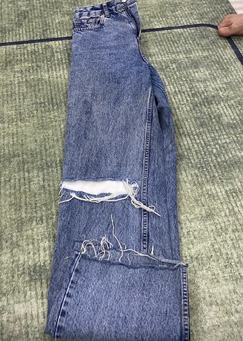 Kadın Mavi Denim Yırtık Detaylı Günlük Jean - Görsel 2