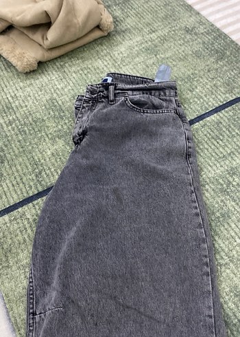 Gri Midi Kadın Denim Pantolon - Görsel 3