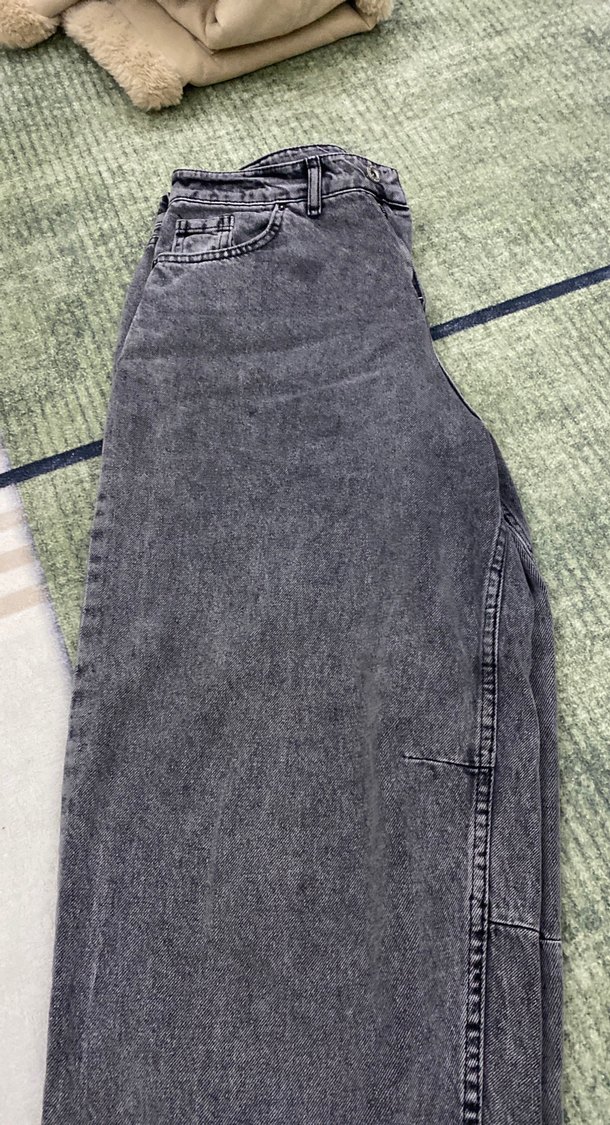 Gri Midi Kadın Denim Pantolon - Görsel 2