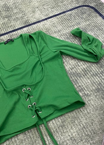 Yeşil Parlak Kadın Bluz - Görsel 2