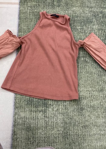 Pembe Yüksek Yaka Bluz - Görsel 2