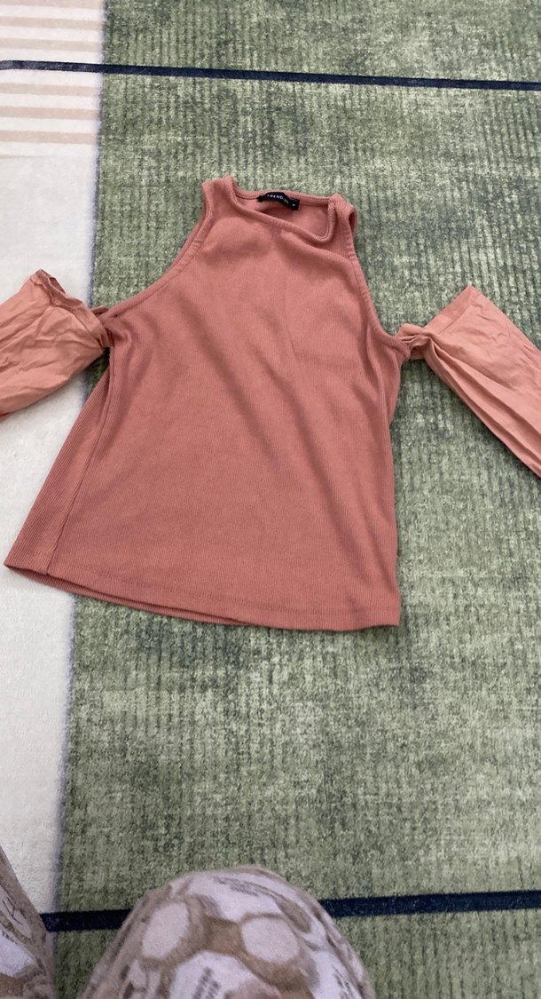 Pembe Yüksek Yaka Bluz - Görsel 2