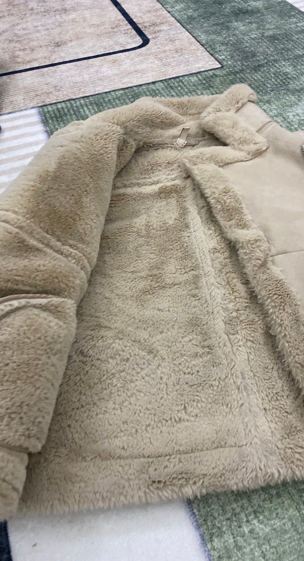 Kadın Bej Kürklü Kışlık Ceket - Görsel 4