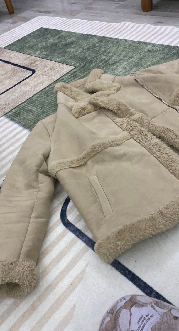 Kadın Bej Kürklü Kışlık Ceket - Görsel 3