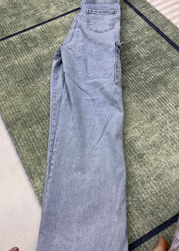 Gri Düğmeli Kadın Kot Pantolon - Görsel 2